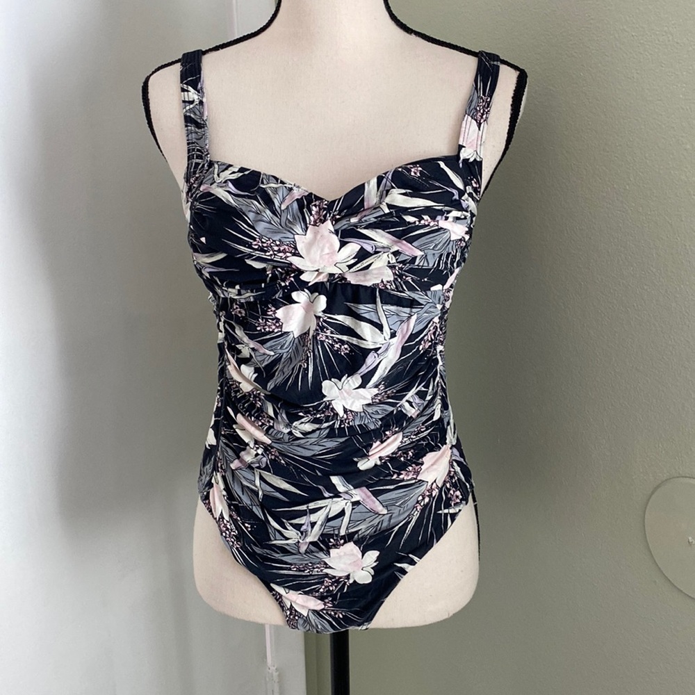 COPY - Nip Tuck Women's Black Floral Pattern Tummy Control One Piece Swimsuit